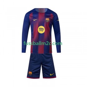 Fußballtrikots FC Barcelona Kinder Heim Trikotsatz 2025-2026 Langarm